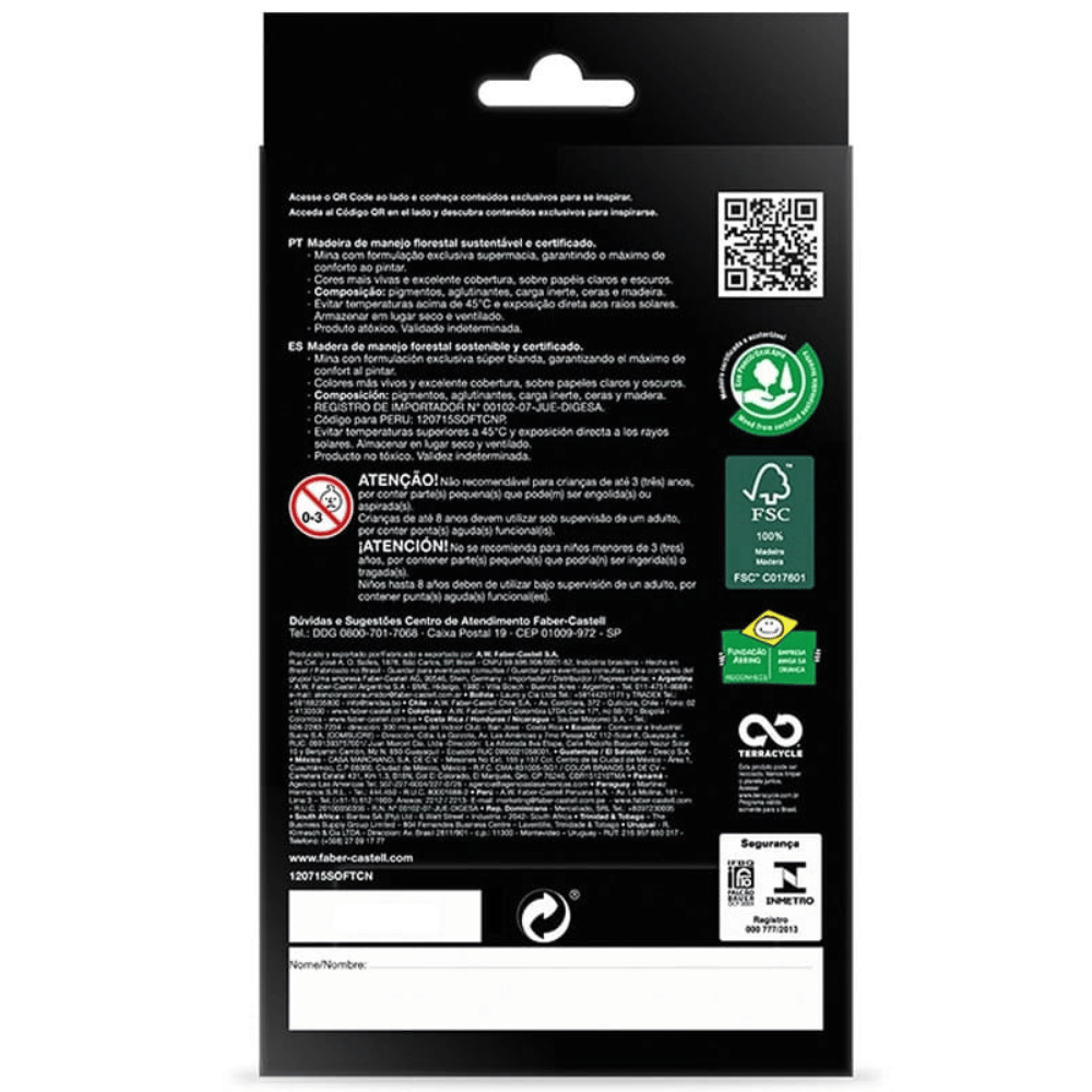 Lápis de Cor SuperSoft 15 Cores Tons Neutro 120715SOFTCN Faber-Castell CX 1 UN