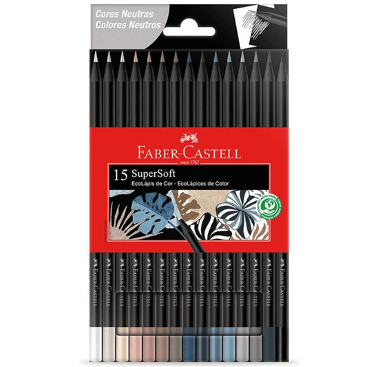 Lápis de Cor SuperSoft 15 Cores Tons Neutro 120715SOFTCN Faber-Castell CX 1 UN