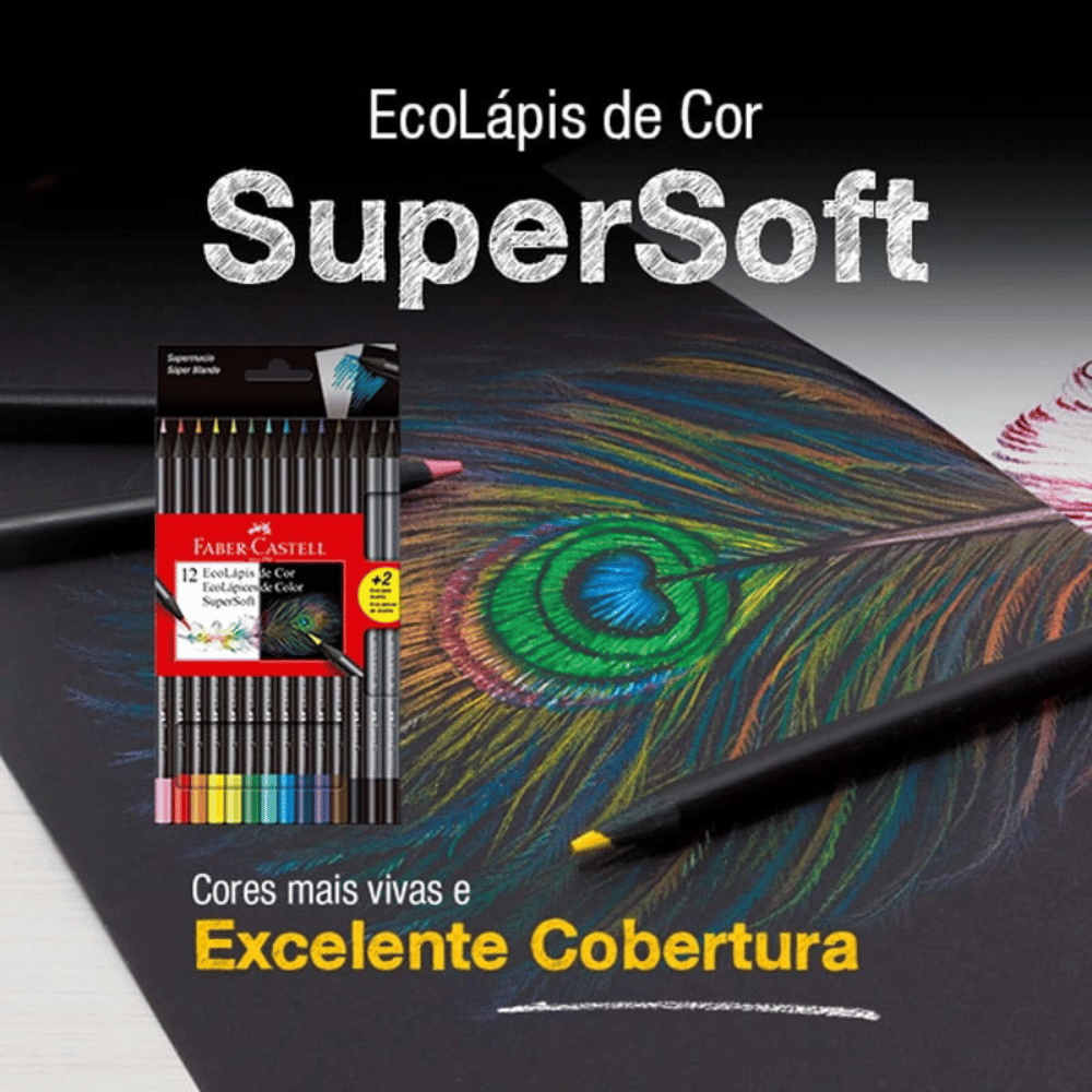 Lápis de Cor SuperSoft 12 Cores 120712SOFT+2 Faber-Castell CX 1 UN