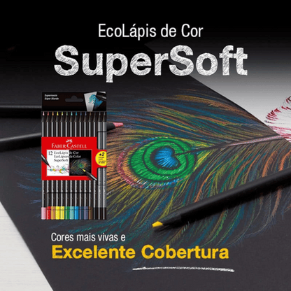 Lápis de Cor SuperSoft 12 Cores 120712SOFT+2 Faber-Castell CX 1 UN