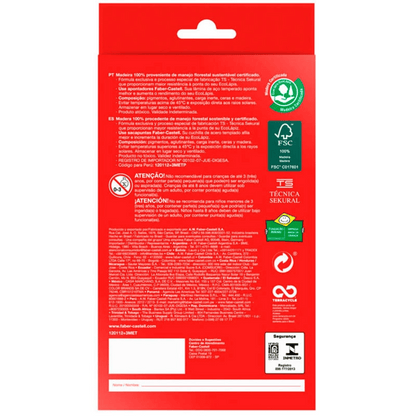 Lápis de Cor 12 Cores + 3 Metálicos 120112+3MET Faber-Castell CX 1 UN