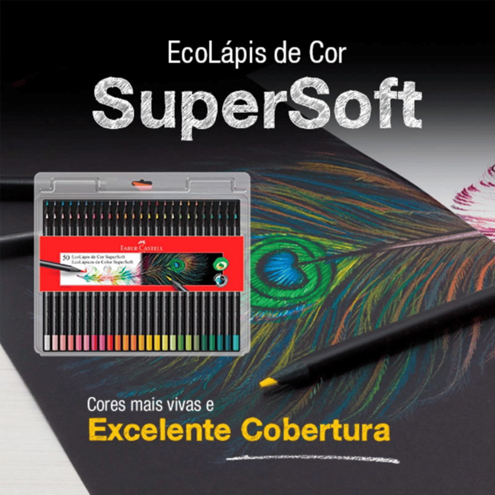 Lápis de Cor SuperSoft 50 Cores 120750SOFT Faber-Castell BT 1 UN