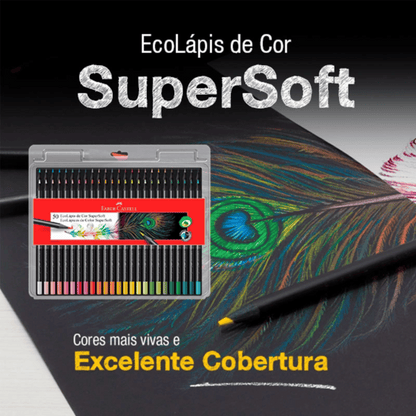 Lápis de Cor SuperSoft 50 Cores 120750SOFT Faber-Castell BT 1 UN